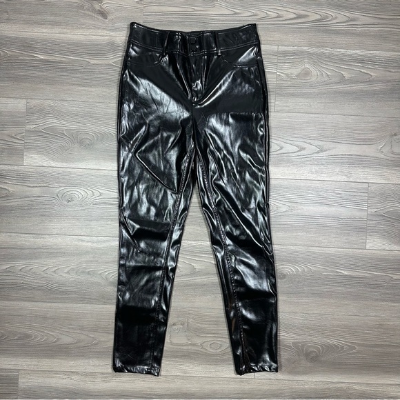 XLE Black Faux Leather Skinny Pants with High Rise - Picture 1 of 4